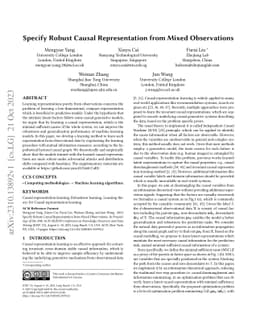 Specify Robust Causal Representation from Mixed Observations