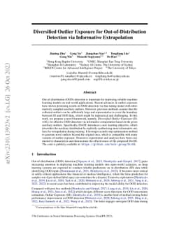 Diversified Outlier Exposure for Out-of-Distribution Detection via
  Informative Extrapolation