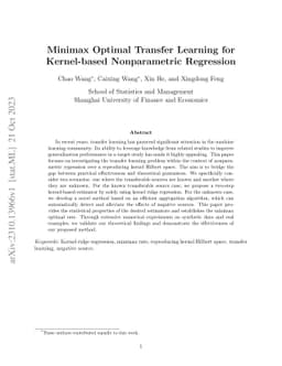 Minimax Optimal Transfer Learning for Kernel-based Nonparametric
  Regression