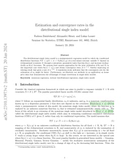 Estimation and convergence rates in the distributional single index
  model