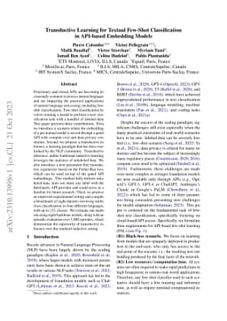 Transductive Learning for Textual Few-Shot Classification in API-based
  Embedding Models