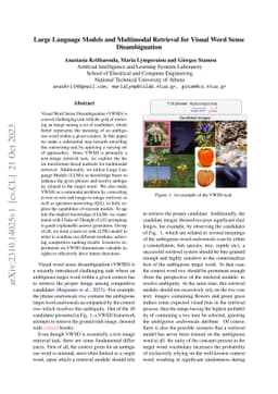 Large Language Models and Multimodal Retrieval for Visual Word Sense
  Disambiguation