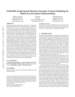 GASCOM: Graph-based Attentive Semantic Context Modeling for Online
  Conversation Understanding