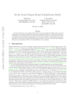 On the Neural Tangent Kernel of Equilibrium Models