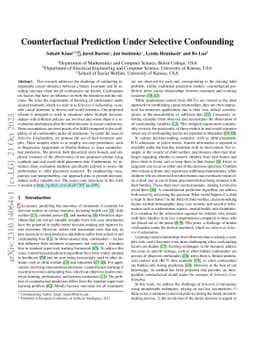 Counterfactual Prediction Under Selective Confounding