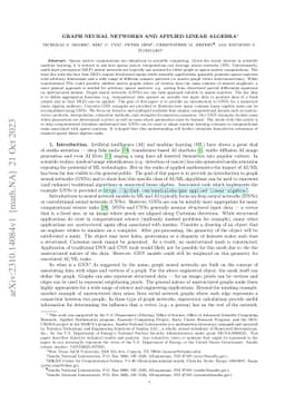 Graph Neural Networks and Applied Linear Algebra