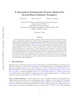 A Specialized Semismooth Newton Method for Kernel-Based Optimal
  Transport