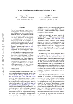 On the Transferability of Visually Grounded PCFGs