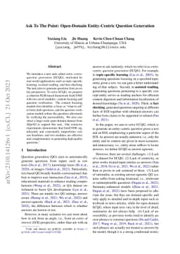 Ask To The Point: Open-Domain Entity-Centric Question Generation