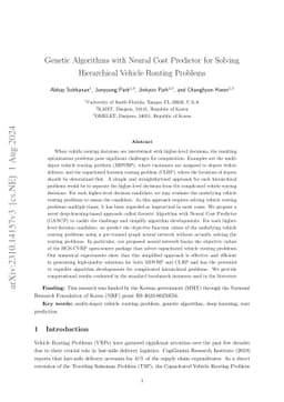 Genetic Algorithms with Neural Cost Predictor for Solving Hierarchical
  Vehicle Routing Problems