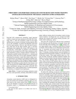 First-Shot Unsupervised Anomalous Sound Detection With Unknown Anomalies
  Estimated by Metadata-Assisted Audio Generation