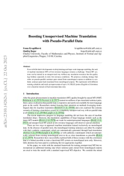 Boosting Unsupervised Machine Translation with Pseudo-Parallel Data