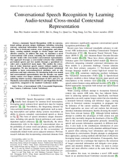 Conversational Speech Recognition by Learning Audio-textual Cross-modal
  Contextual Representation