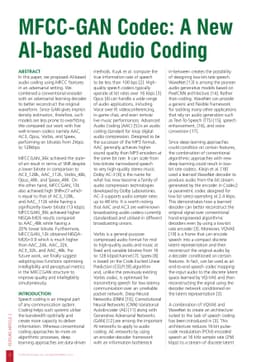MFCC-GAN Codec: A New AI-based Audio Coding