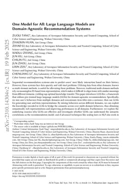 One Model for All: Large Language Models are Domain-Agnostic Recommendation Systems