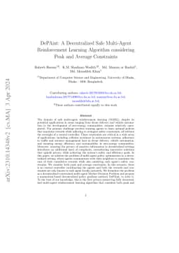 DePAint: A Decentralized Safe Multi-Agent Reinforcement Learning
  Algorithm considering Peak and Average Constraints