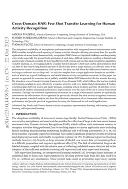 Cross-Domain HAR: Few Shot Transfer Learning for Human Activity
  Recognition