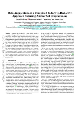 Data Augmentation: a Combined Inductive-Deductive Approach featuring
  Answer Set Programming