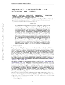 A Quadratic Synchronization Rule for Distributed Deep Learning