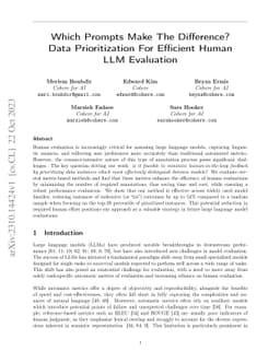 Which Prompts Make The Difference? Data Prioritization For Efficient
  Human LLM Evaluation