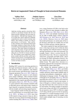 Retrieval-Augmented Chain-of-Thought in Semi-structured Domains