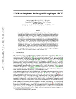 EDGE++: Improved Training and Sampling of EDGE