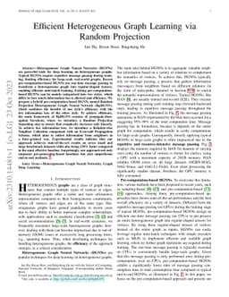 Efficient Heterogeneous Graph Learning via Random Projection