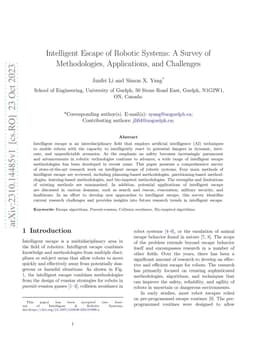 Intelligent Escape of Robotic Systems: A Survey of Methodologies,
  Applications, and Challenges
