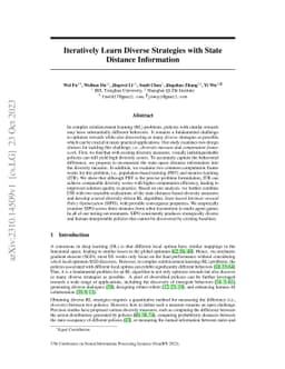 Iteratively Learn Diverse Strategies with State Distance Information