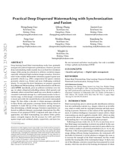 Practical Deep Dispersed Watermarking with Synchronization and Fusion