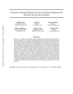 Context-Aware Prediction of User Engagement on Online Social Platforms