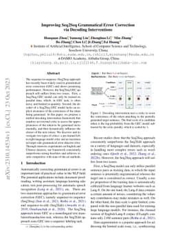 Improving Seq2Seq Grammatical Error Correction via Decoding
  Interventions
