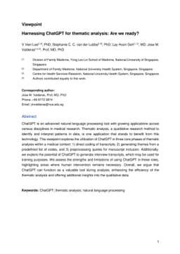 Harnessing ChatGPT for thematic analysis: Are we ready?
