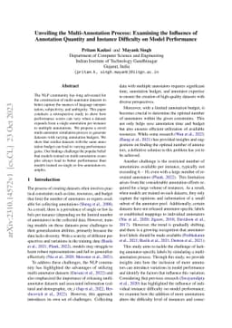 Unveiling the Multi-Annotation Process: Examining the Influence of
  Annotation Quantity and Instance Difficulty on Model Performance