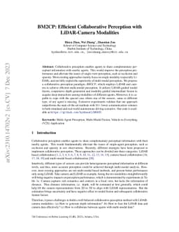 BM2CP: Efficient Collaborative Perception with LiDAR-Camera Modalities