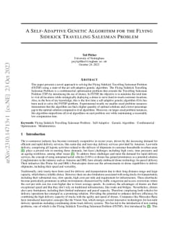 A self-adaptive genetic algorithm for the flying sidekick travelling
  salesman problem