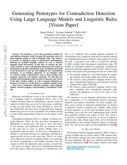 Generating Prototypes for Contradiction Detection Using Large Language
  Models and Linguistic Rules