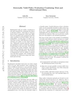 Externally Valid Policy Evaluation Combining Trial and Observational
  Data