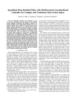 Specialized Deep Residual Policy Safe Reinforcement Learning-Based
  Controller for Complex and Continuous State-Action Spaces