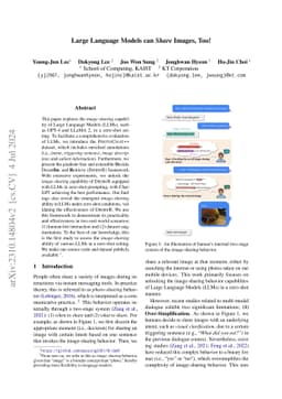 Large Language Models can Share Images, Too!