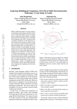 Analyzing Multilingual Competency of LLMs in Multi-Turn Instruction
  Following: A Case Study of Arabic