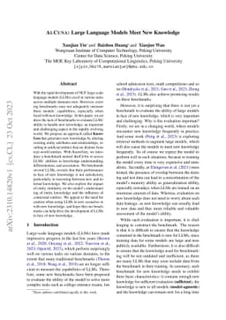 ALCUNA: Large Language Models Meet New Knowledge