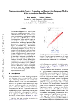 Transparency at the Source: Evaluating and Interpreting Language Models
  With Access to the True Distribution