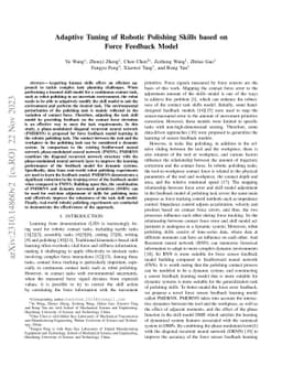 Adaptive Tuning of Robotic Polishing Skills based on Force Feedback
  Model