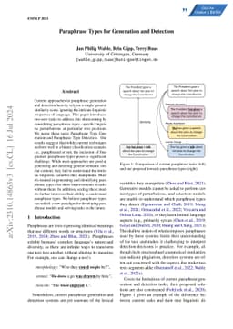 Paraphrase Types for Generation and Detection