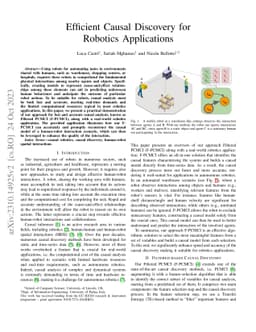 Efficient Causal Discovery for Robotics Applications