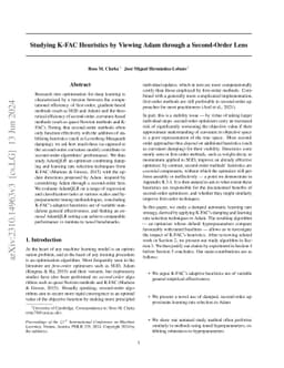 Studying K-FAC Heuristics by Viewing Adam through a Second-Order Lens
