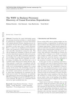 The WHY in Business Processes: Discovery of Causal Execution
  Dependencies