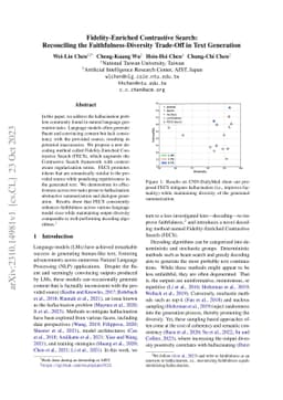 Fidelity-Enriched Contrastive Search: Reconciling the
  Faithfulness-Diversity Trade-Off in Text Generation