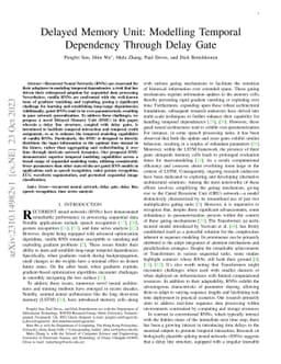 Delayed Memory Unit: Modelling Temporal Dependency Through Delay Gate